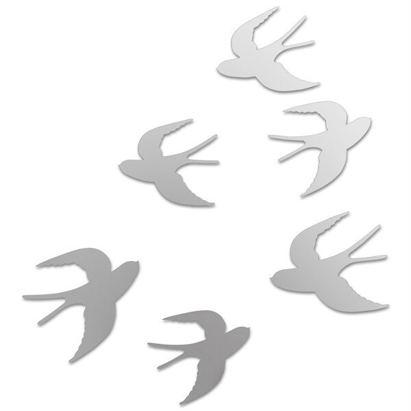 Dekorácia na stenu TWEET set 6ks chromová Dekorácia na stenu TWEET set 6ks chromová
